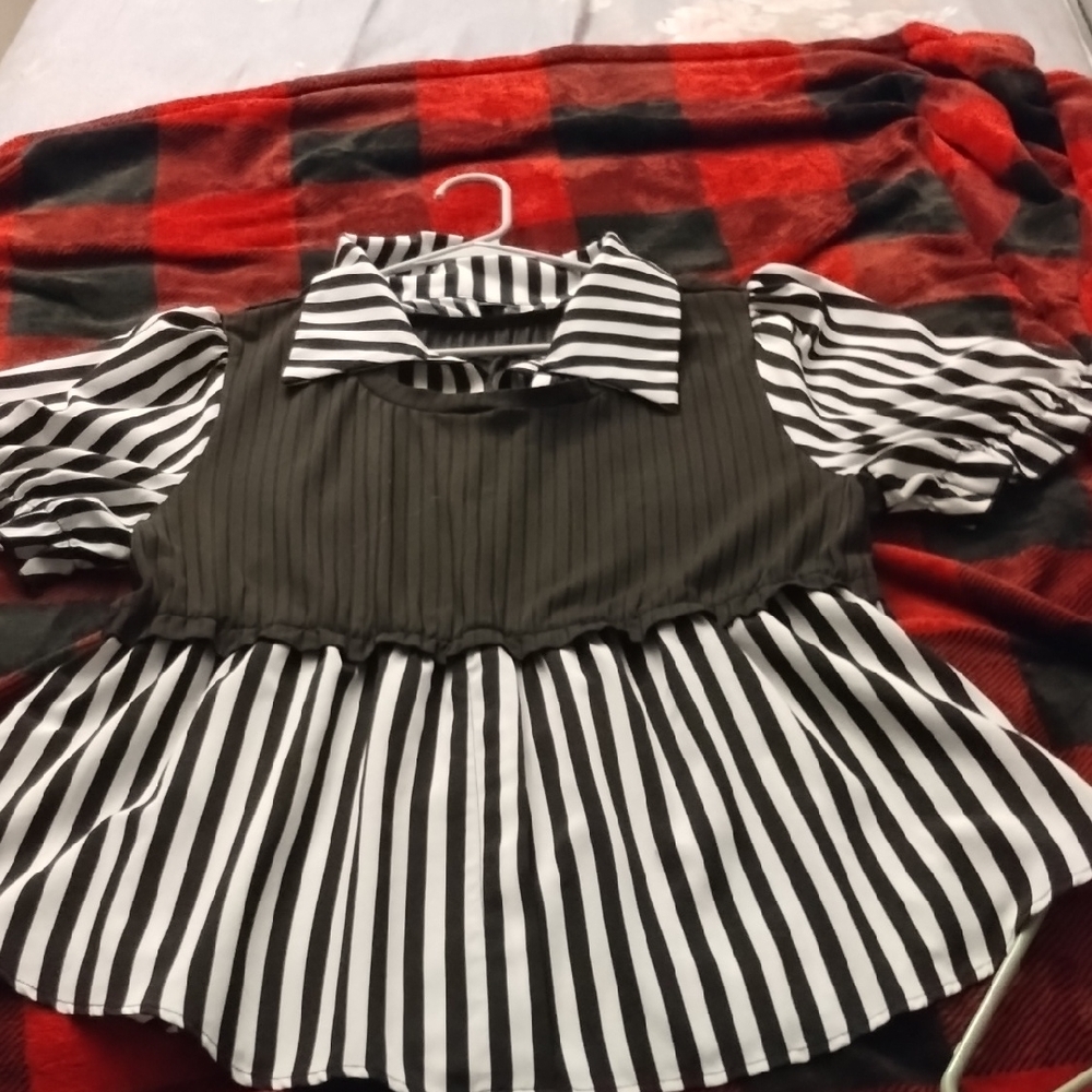 SHEIN Black and White Striped Womens Blouse